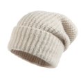 thumbnail image 4 of Gorro de lana de gran tamaño para mujer, gorros holgados de punto con circunferencia de cabeza grande, cálidos, coreanos, regalo de Navidad, Invierno, 4 of 4