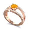 thumbnail image 2 of 2.50 Ct Beautiful Round Cut Natural Diamond & Citrine Gemstone Bridal Ring for Women Solid 18K Rose Gold Size 8 by Diamond-Capitals, 2 of 8