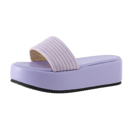

CBGELRT Womens Sandals Purple Womens Dress Sandals Low Heel Ladies Fashion Summer Solid Color Open Toe Bottom Thick Slippers Women Sandal