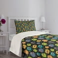 thumbnail image 3 of Ambesonne Alien Quilted Bedspread Set 2 Pcs, Cartoon Style Beings, Twin Size, Multicolor, 3 of 5