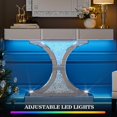 thumbnail image 5 of ARICOEASY LED Mirrored Console Table with Rectangular Decorative Wall Mirror, 46.4" Silver Entryway Sofa Table with 35" Crushed Diamond Wall Mirror Set for Living Room, Set of 2, 5 of 8
