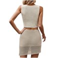 thumbnail image 4 of Njoeus Women's Summer 2 Piece Skirt Set, Womens Knit Crochet Sets Cami Crop Top and Short Skirt Bodycon Hollow Out Beach Cover Ups Outfits, 4 of 4