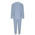 thumbnail image 5 of Mlzmgr Womens Lounge Sets Fuzzy Fleece Warm Crwe Neck Shirts Elastic Waisted Pants for Women Casual Solid Color 2 PC Sets, 5 of 6