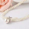 thumbnail image 5 of AYYUFE Womens Simulated Pearls Bib Necklace Cluster White Beads Twisted Statement Choker Necklace Fashion Jewelry Accessory, 5 of 7