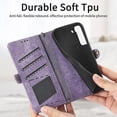 thumbnail image 5 of Funda de cuero con hebilla lateral y cremallera geométrica para Samsung Galaxy S23 Ultra 5g (rosa), 5 of 5