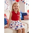thumbnail image 3 of BemeyourBBs Toddler Baby Girl 4th of July Outfit I Love USA Patriot Independence Day Outfit Infant Baby Girl Summer Clothes Sleeveless Lapel Ribbed Tank Tops Star Heart Print Pleated Skirt Set, 3 of 9