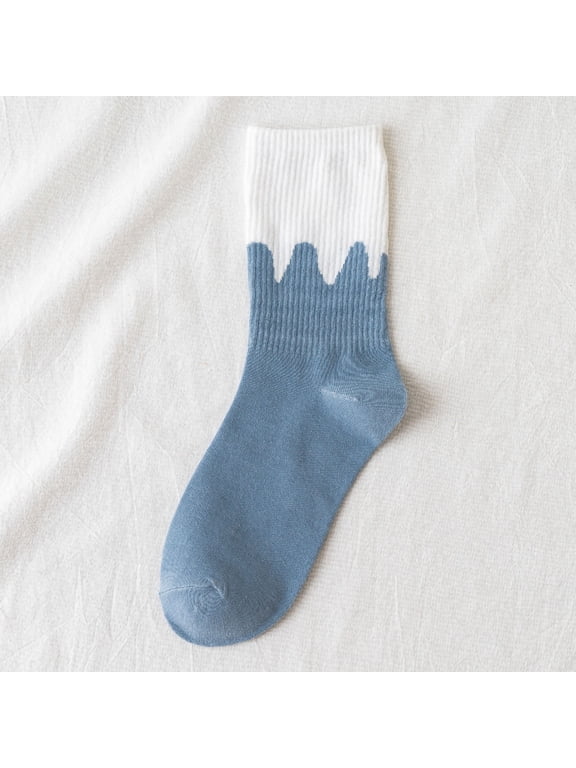 HUPOM 1 Pair Socks for Women Summer Clearance Fashion Low-Cut Soft Athletic Socks Blue Size Average Size