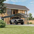 thumbnail image 2 of EastVita 12 x 20 FT Metal Carport with Galvanized Steel Roof,Heavy Duty Metal Roof Carport with Enhanced Base,Tall Kits Garage for Tractors,Trucks,Boats,Cars, 2 of 8
