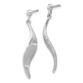 thumbnail image 3 of FJC Finejewelers 925 Sterling Silver Rhodium Plated Brushed Dangle Post Earrings 34 x 6 mm, 3 of 6