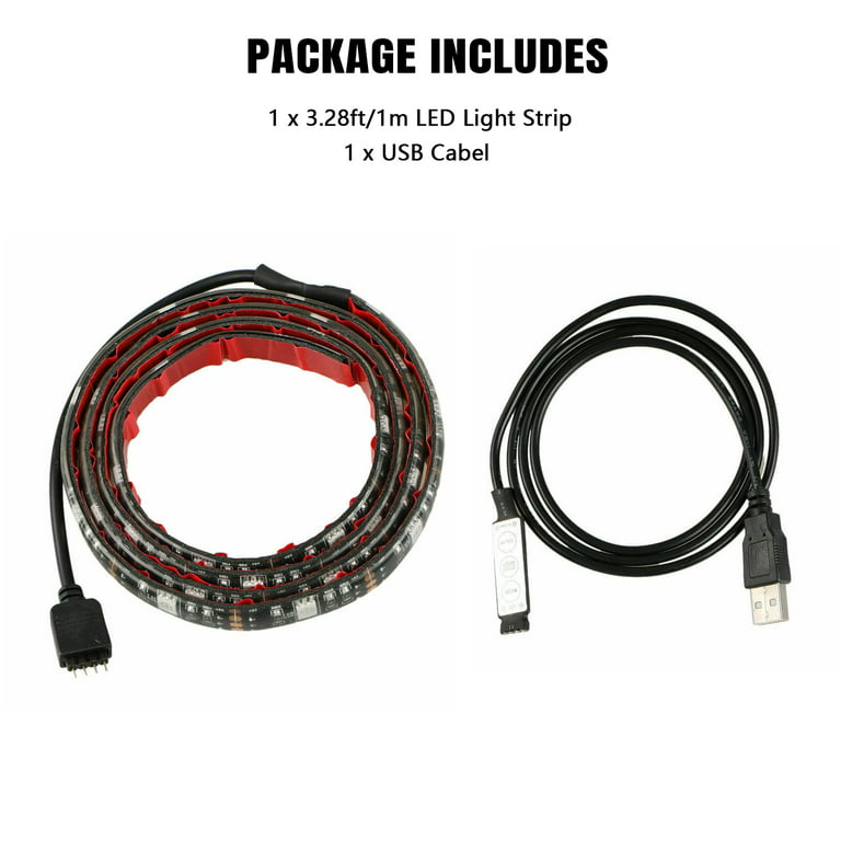 TSV 3.28ft USB LED Strip Light 5050 RGB 16 Colors for 32-60" PC Monitor Backlight - Walmart.com