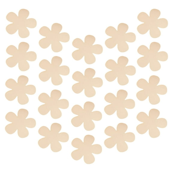 WHAMVOX 20Pcs Blank Wooden Flower Embellishments Wood Craft Supplies For Artists 3In