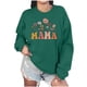 thumbnail image 1 of Penkiiy Mujeres de manga larga Mama Sudaderas de cuello redondo Suéter suelto blusa ligera Tops M Verde, 1 of 7