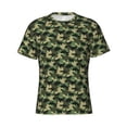 thumbnail image 4 of Vsdgher Camouflage Dinosaur Print Men's Dry Fit Mesh Athletic Shirts Moisture Wicking Tennis T-Shirt Tops, 4 of 9