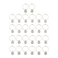 thumbnail image 1 of 26x Anillos con dijes para copas de vino, aretes de metal, anillos circulares de alambre, aros, etiquetas para copas de vino Blanco, 1 of 9