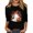 Black, variant on Halloween Tops for Women, 3/4 Sleeve Round Neck with Bat Moon Print, Casual Spooky Pullover,Saffron S