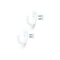 Mainstays, White Metal Hooks, Clutter-Free Hooks for Hanging Towels and Coats, 10 lbs Capacity, 2 Pack