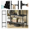 thumbnail image 6 of LEDREM Heavy Duty Clothes Rack , 65 Inch Freestanding Wardrobe with 2 Rails & 3 Shelves , 242 lb Capacity , Easy No-Tool Assembly , Black, 6 of 6