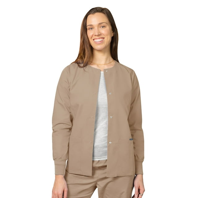Adar Universal Scrubs For Women - Round Neck Warm-Up Scrub Jacket