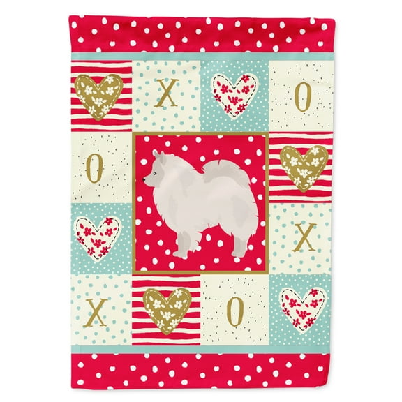 Carolines Treasures CK5837CHF German Spitz 1 Love Flag Canvas House Size Large multicolor