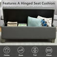 thumbnail image 6 of Grey Faux Leather Ottoman with Storage, Rectangular Extra Long Storage  for Bedroom and Living Room, 6 of 8