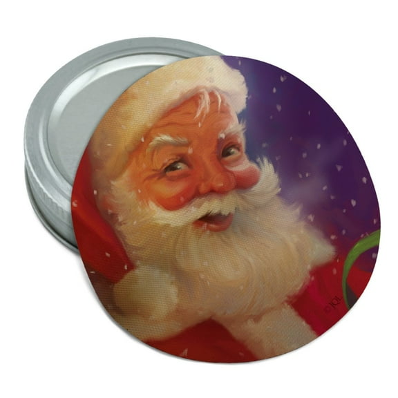 Christmas Holiday Santa Snow Flurries Round Rubber Non-Slip Jar Gripper Lid Opener