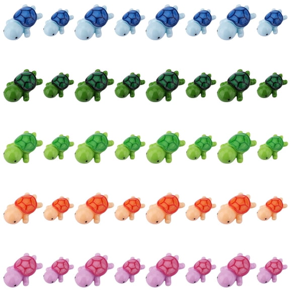 Figuras KINBOM de resina con forma de tortuga marina, 40 unidades, para fiestas infantiles