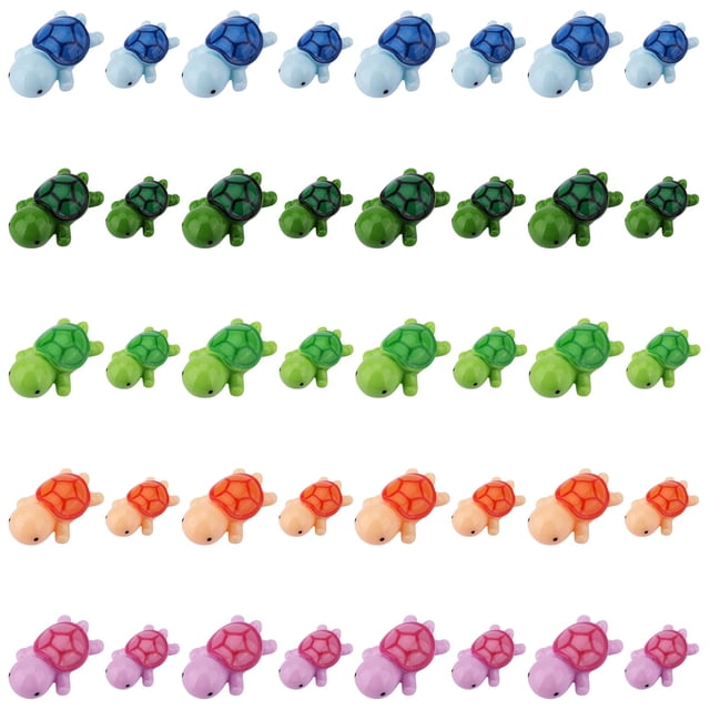Figuras KINBOM de resina con forma de tortuga marina, 40 unidades, para fiestas infantiles