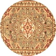thumbnail image 1 of Ahgly Company Indoor Round Medallion Brown Traditional Area Rugs, 4' Round, 1 of 4