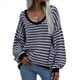 thumbnail image 2 of Suéter Holgado de Cuello Redondo, Larga, Hombros Descubiertos, Tejido Liso, para Mujer, para Otoño. Negro L, 2 of 7