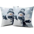 thumbnail image 2 of Winter Snowman Pillow Covers 18x18 Set of 2 Winter Decorating Throw Pillows Cover Snowflake Decorative Christmas Pillows Cases Double Sided for Living Room Couch Home Decor, 2 of 6