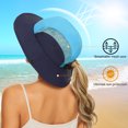 thumbnail image 2 of Sombrero para el sol para mujer, ala ancha, para verano, con cola de caballo, plegable, 2 of 8