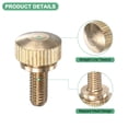 thumbnail image 4 of Uxcell 4-Pack Knurled Thumb Screws, M5x10mm Solid Brass Flat Head Knobs Bolts with Shoulder Grip Fasteners, 4 of 6