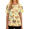 thumbnail image 5 of OIOLOYJM Post Shoulder Surgery Shirts for Women Cute Print Tear Away Recovery Comfortable Full Open Side Snap T Shirts with Pocket Short-Sleeve Adaptive Chemo Port Lounge Clothing Yellow S, 5 of 7
