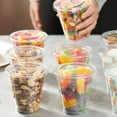 thumbnail image 6 of GUSTO 12 Oz Clear Plastic Cups Disposable Cups with Flat Lids, No Hole, 50-Pack, 6 of 7