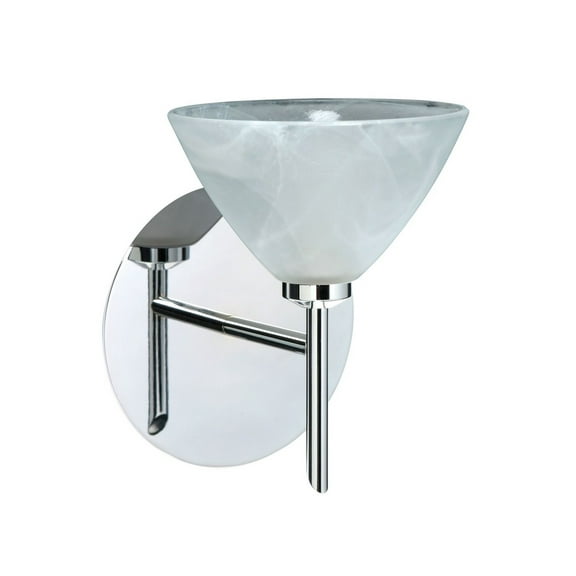 1SW-174352-CR Besa Lighting Domi-One Light Mini Wall Sconce-5 Inches Wide by 6.25 Inches High-Chrome Finish-Marble Glass Color-Halogen Lamping Type