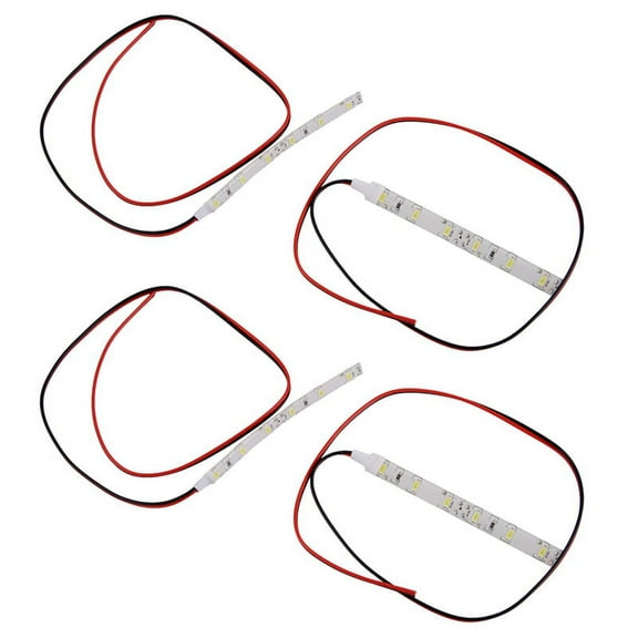 4pcs 10cm 12V White 6 LED 5630 SMD Strip Lights for Car Boat Motor Van Waterproof