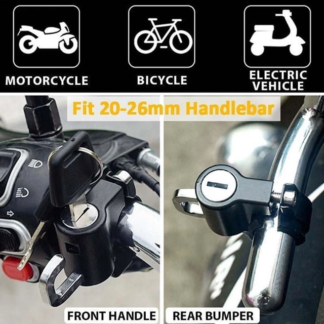 TIELUTT Lock - Fixed Lock Head Fixed Multifunctional Lock Lock Bike Wheel Lights for Night Riding Bike Bar Saddle Pack Bike compatible with Motorized Bike for Adults Touring Bike
