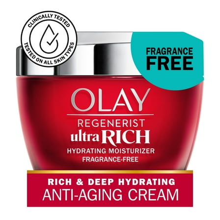 Olay Regenerist Ultra Rich Face Moisturizer, Fragrance-Free, 1.7 Oz