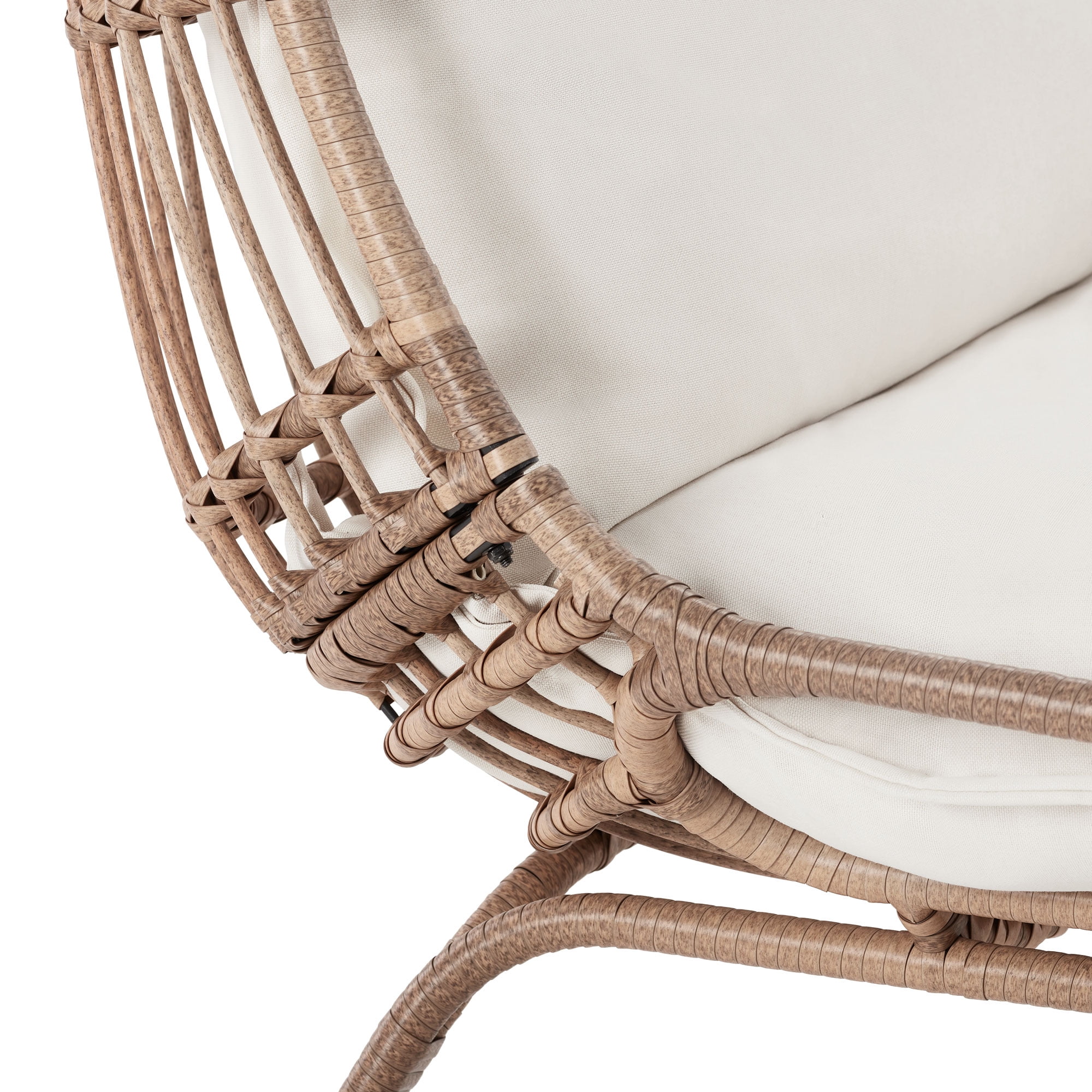 Better Homes & Gardens Willow Sage Outdoor Wicker Patio Cuddle Chair, Brown