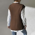 thumbnail image 6 of RMGVDSD Women's Solid Color Sweater Vest Loose V Neck Cute Sleeveless Knitted Casual Pullover Tops Outerwear Soft Sweater Fashion Outfit /Brown, 6 of 7