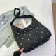 thumbnail image 4 of Bolso Mano Con Entramado Diamantes para Mujer Sencillo Lazo Acolchado Gran Capacidad, 4 of 9
