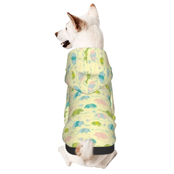 Balery Armadillo Floral Sudadera con Capucha para Perros Pequeños – Ropa para Mascotas, Disfraz para Perros y Gatos, Ideal para Fiestas y Cosplay-Medium