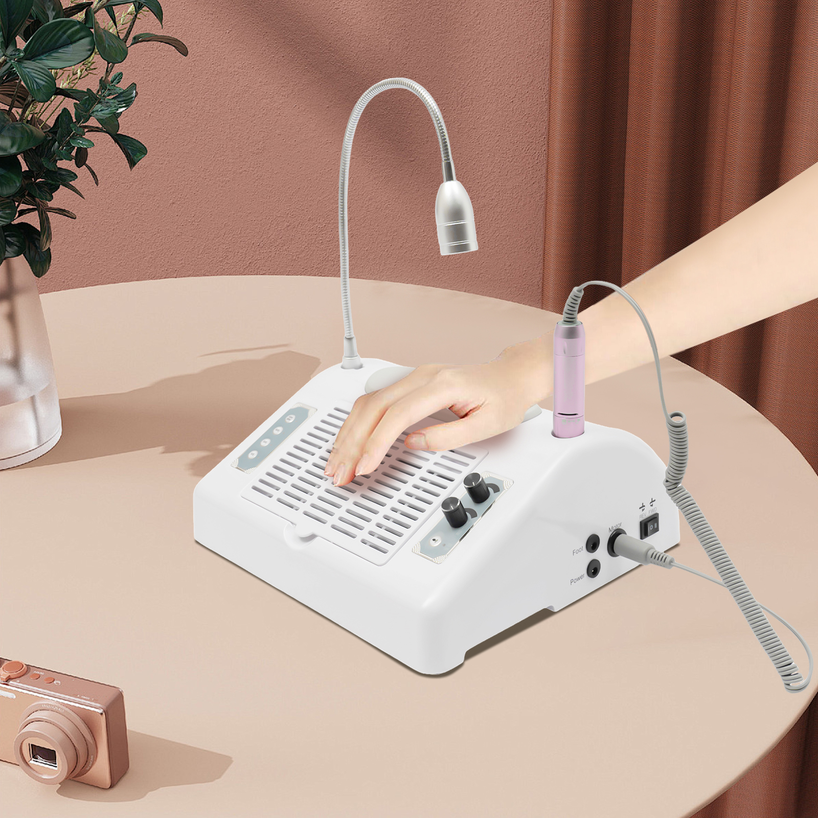 1PCS White 5 in 1 Electric Nail Drill Machine, BQ-50 Model