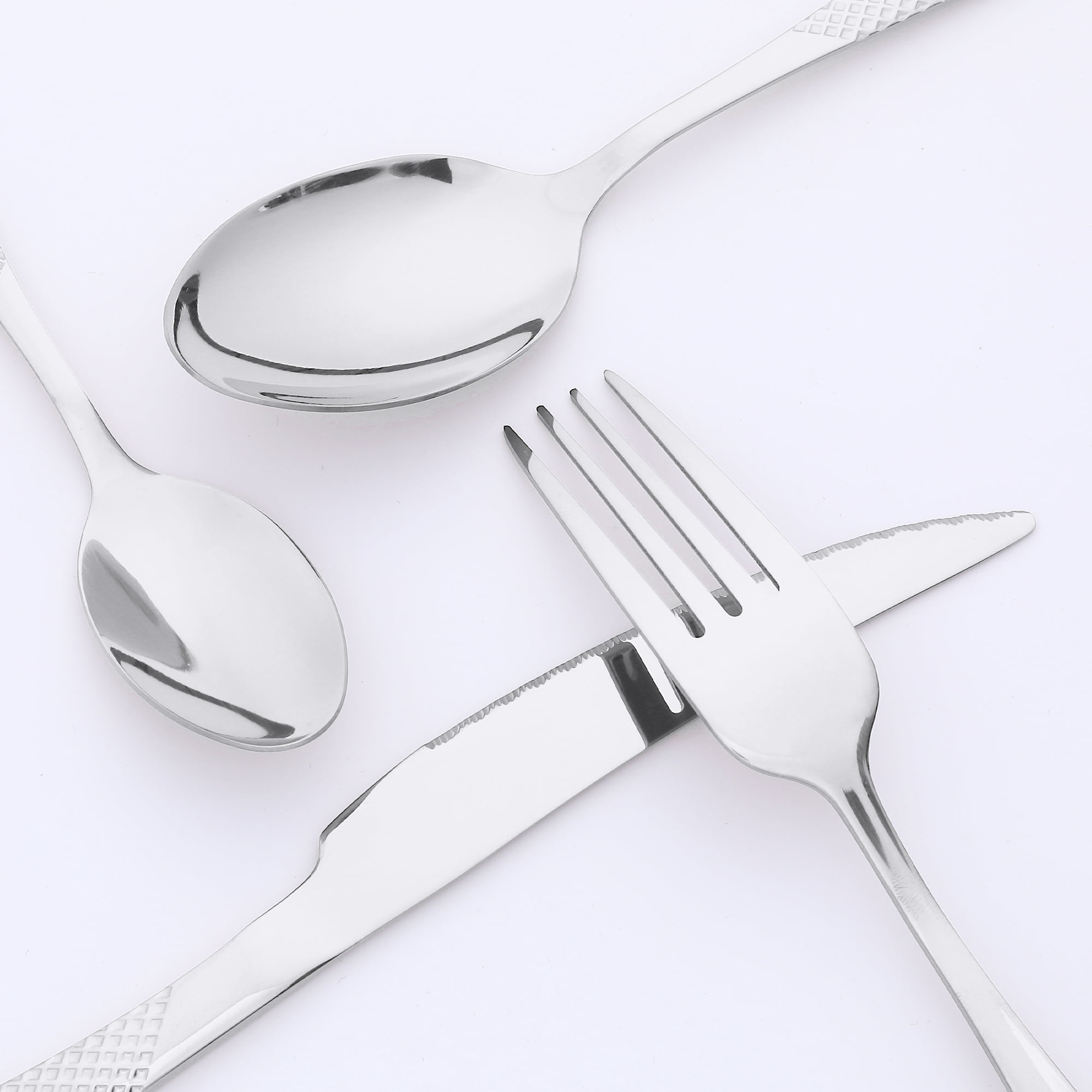 Unique Bargains Stainless Steel Flatware Set Silver 24 Pcs