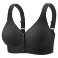 thumbnail image 2 of Smsaxvxz Plus Size Wireless Bras for Women Comfortable Adjustable Straps Push Up Support Front Closure Bra Black, 2 of 5