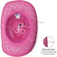 thumbnail image 4 of Straw Cowboy Cowgirl Hat for Women with Beaded Trim and Shapeable, 4 of 7