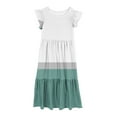 thumbnail image 5 of ShomPort Girls Ruffle Sleeve Maxi Dress Summer Loose Round Neck Flowy Tiered Dress with Pockets, 5 of 5