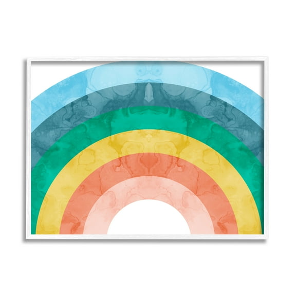 Stupell Industries Kids' Abstract Watercolor Pattern Rainbow Blue Green Pink, 30 x 24, Design by Daphne Polselli