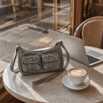 thumbnail image 3 of WWG Washed Denim Shoulder Bag, Casual Crossbody Purse with Adjustable Strap, Two Front Snap Pockets, Large Zippered Main Compartment, Lightweight Soft Fabric, for Daily Commute Shopping Travel, 3 of 6