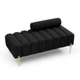 thumbnail image 2 of Yesfashion End Of Bed Bench,Bedroom Bench with Solid Wood Frame,High Density Foam,Adjustable Round Backrest,2 Seater Sofa Couch for Bedroom,Living Room, 2 of 7